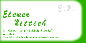 elemer mittich business card